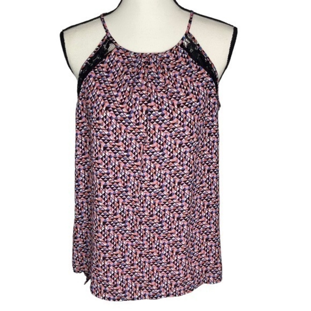 Candie’s Multi Color Top Geometric Print Sleeveless Tank Blouse‎ Size Large
